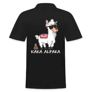 Kaka Alpaka - alpaga drôle avec un tas de merde - Polo Homme - noir - Dos - Kai (181cm)