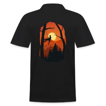 Baumpfleger Arborist Holzfäller Motorsäge Geschenk - Männer Poloshirt - Schwarz - Hinten - Kai (181cm)