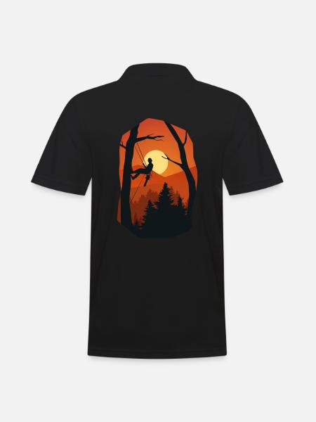 Arborist Bûcheron Tronçonneuse Cadeau - Polo Homme - noir