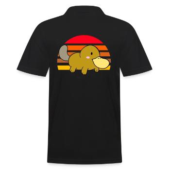Schnabeltier Sonnenuntergang - Männer Poloshirt - Schwarz - Hinten - Kai (181cm)