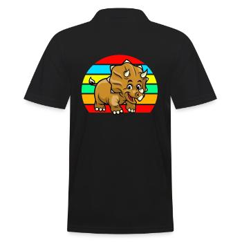 Triceratops sunset - Men's Polo Shirt - black - Back - Kai (181cm)