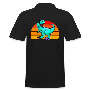 Coucher de soleil sur les dinosaures - Polo Homme - noir - Dos - Kai (181cm)