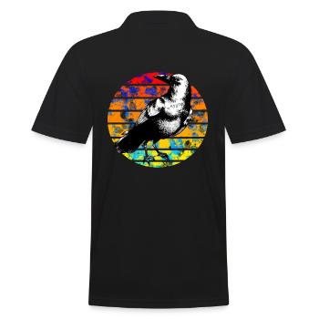Raven Retro Sunset - Men's Polo Shirt - black - Back - Kai (181cm)