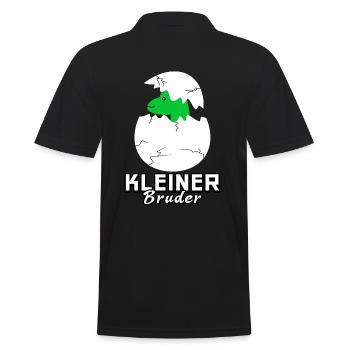 Kleiner Bruder Dinosaurier - Männer Poloshirt - Schwarz - Hinten - Kai (181cm)