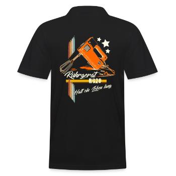 RG28 Mixer DDR Kult - N(o)stalgie Retro - Männer Poloshirt - Schwarz - Hinten - Kai (181cm)