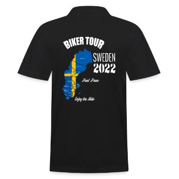 Biker Tour 2022 Sweden Motorcycle Tour Holiday - Men's Polo Shirt - black - Back - Kai (181cm)