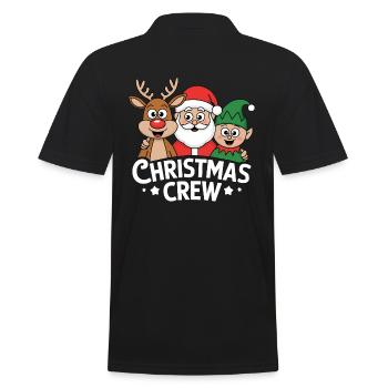 Reindeer Santa Elf Christmas Crew Funny - Men's Polo Shirt - black - Back - Kai (181cm)