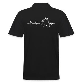 Pferde Herzschlag - Männer Poloshirt - Schwarz - Hinten - Kai (181cm)