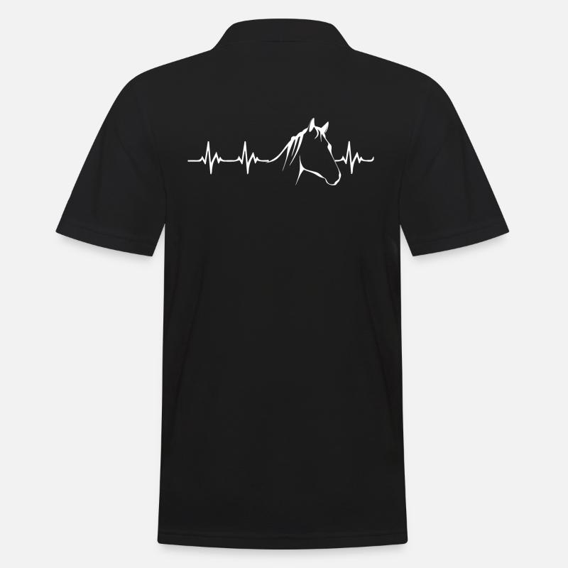 Pferde Herzschlag - Männer Poloshirt - Schwarz