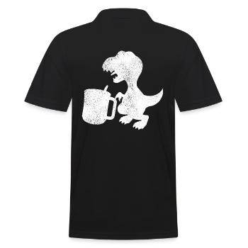 Tea Rex Tea Drinker Dinosaur - Men's Polo Shirt - black - Back - Kai (181cm)