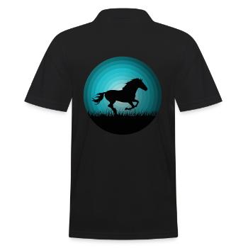 cheval chevaux coeur équitation filles femmes cadeau - Polo Homme - noir - Dos - Kai (181cm)