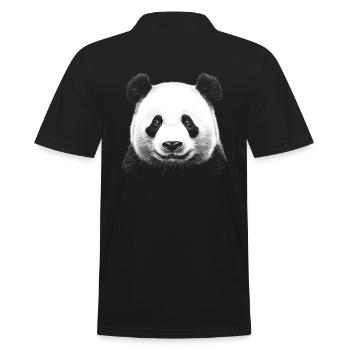 Panda Portrait Pandabär Bär Tier Tiere - Männer Poloshirt - Schwarz - Hinten - Kai (181cm)
