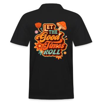 Let The Good Times Roll Retro Vintage Design - Men's Polo Shirt - black - Back - Kai (181cm)
