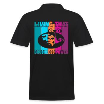 Living That Brushless Power - Männer Poloshirt - Schwarz - Hinten - Kai (181cm)