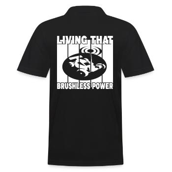Living That Brushless Power - Männer Poloshirt - Schwarz - Hinten - Kai (181cm)