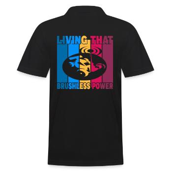 Living That Brushless Power - Männer Poloshirt - Schwarz - Hinten - Kai (181cm)