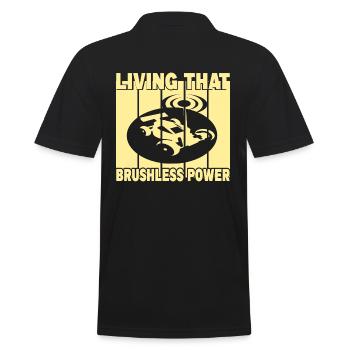 Living That Brushless Power - Männer Poloshirt - Schwarz - Hinten - Kai (181cm)