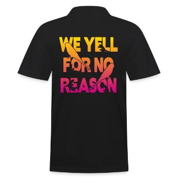 We Yell For No Reason - Budgie - Men's Polo Shirt - black - Back - Kai (181cm)