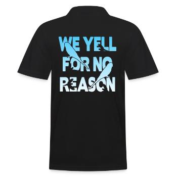 We Yell For No Reason - Budgie - Men's Polo Shirt - black - Back - Kai (181cm)