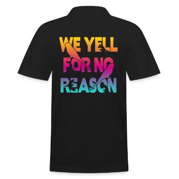 We Yell For No Reason - Budgie - Men's Polo Shirt - black - Back - Kai (181cm)