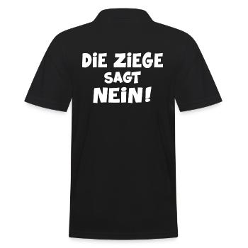 ziegenbock crazy bio ziege "sagt nein" - Männer Poloshirt - Schwarz - Hinten - Kai (181cm)