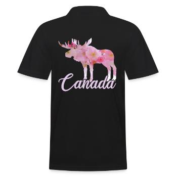 Flowers Canada Moose - Men's Polo Shirt - black - Back - Kai (181cm)