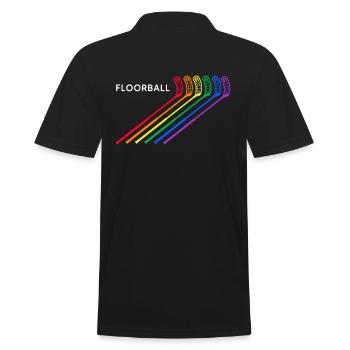 floorball proud floorballplayer - Men's Polo Shirt - black - Back - Kai (181cm)