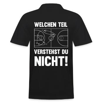 Welchen Teil verstehst du nicht Basketball - Männer Poloshirt - Schwarz - Hinten - Kai (181cm)
