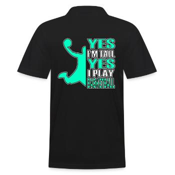 Großer Basketballspieler - Männer Poloshirt - Schwarz - Hinten - Kai (181cm)