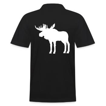 Moose Silhouette - Men's Polo Shirt - black - Back - Kai (181cm)
