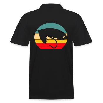 Vintage Fly Fishing Coucher de soleil - Polo Homme - noir - Dos - Kai (181cm)