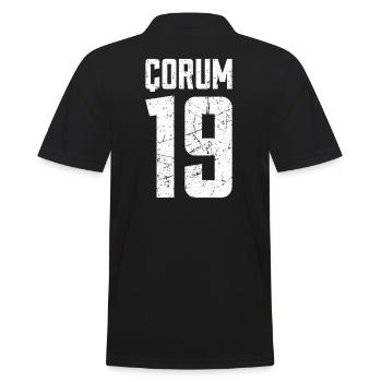 Corum 19 Türkei Turkiye TR Geschenk Urlaub Türk - Männer Poloshirt - Schwarz - Hinten - Kai (181cm)