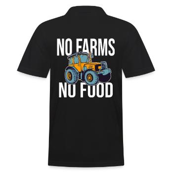 no farms no food - Men's Polo Shirt - black - Back - Kai (181cm)