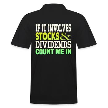 Shares Dividend - Men's Polo Shirt - black - Back - Kai (181cm)
