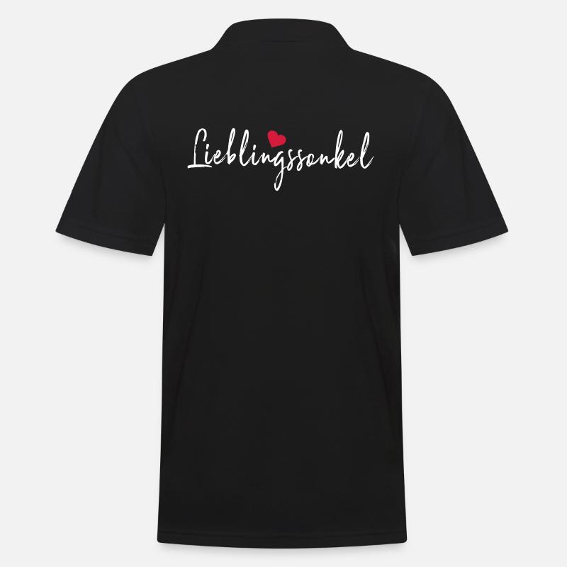 Lieblingsonkel weiß - Männer Poloshirt - Schwarz