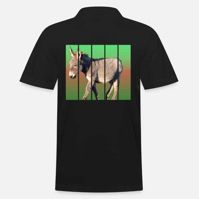 Esel - Männer Poloshirt - Schwarz