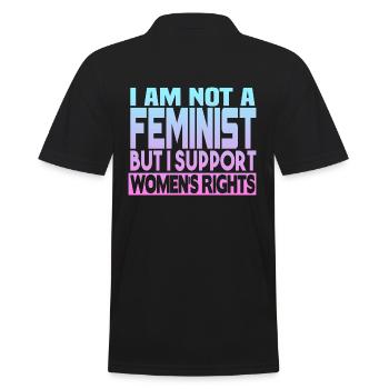 Unterstützt Frauenrechte - Männer Poloshirt - Schwarz - Hinten - Kai (181cm)