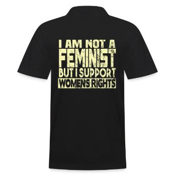 Unterstützt Frauenrechte - Männer Poloshirt - Schwarz - Hinten - Kai (181cm)