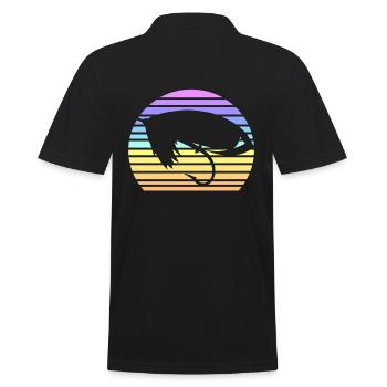 Vintage Fly Fishing Coucher de soleil - Polo Homme - noir - Dos - Kai (181cm)