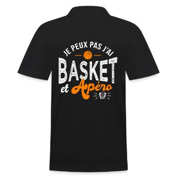 je peux pas j ai basket et apéro Humour basketball - Polo Homme - noir - Dos - Kai (181cm)