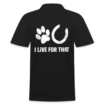 Dogs and horses I live for that - Men's Polo Shirt - black - Back - Kai (181cm)
