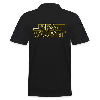 Bratwurst Science Fiction - Männer Poloshirt - Schwarz - Hinten - Kai (181cm)