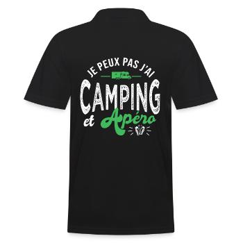 peux pas j'ai camping et apéro Humour camping car - Polo Homme - noir - Dos - Kai (181cm)