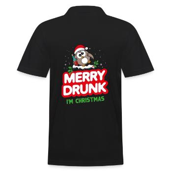 Célébrer Noël dictons drôles de vin ivre - Polo Homme - noir - Dos - Kai (181cm)