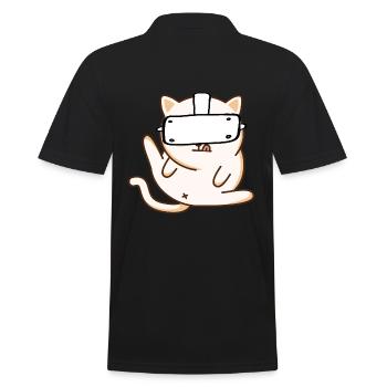 VR Cat - Virtual Reality - Men's Polo Shirt - black - Back - Kai (181cm)