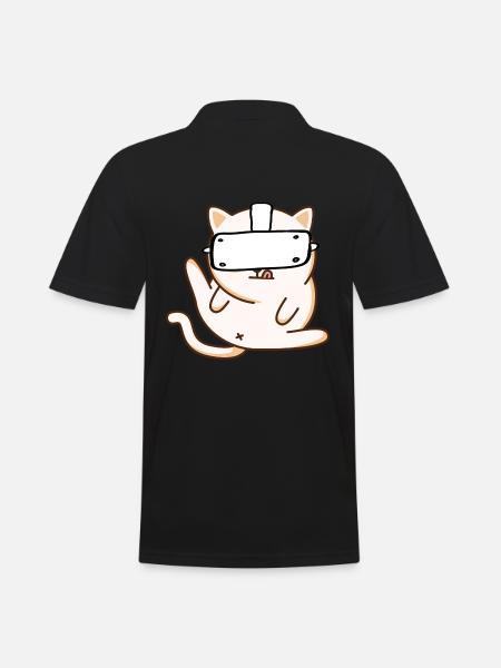 VR Cat - Virtual Reality - Men's Polo Shirt - black