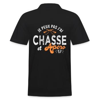 je peux pas j ai chasse Cadeau cool chasseur - Polo Homme - noir - Dos - Kai (181cm)