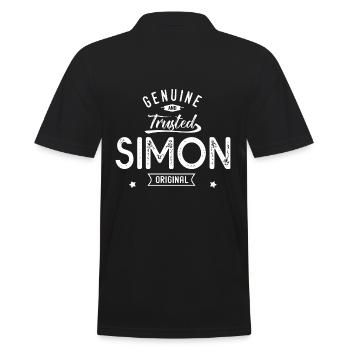 Simon benutzerdefinierten Vorname simon - Männer Poloshirt - Schwarz - Hinten - Kai (181cm)