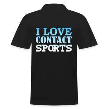 I love contact sports - Men's Polo Shirt - black - Back - Kai (181cm)
