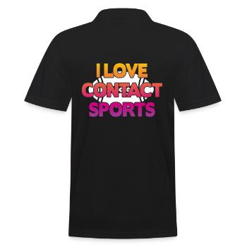 I love Contact Sports Football - Men's Polo Shirt - black - Back - Kai (181cm)